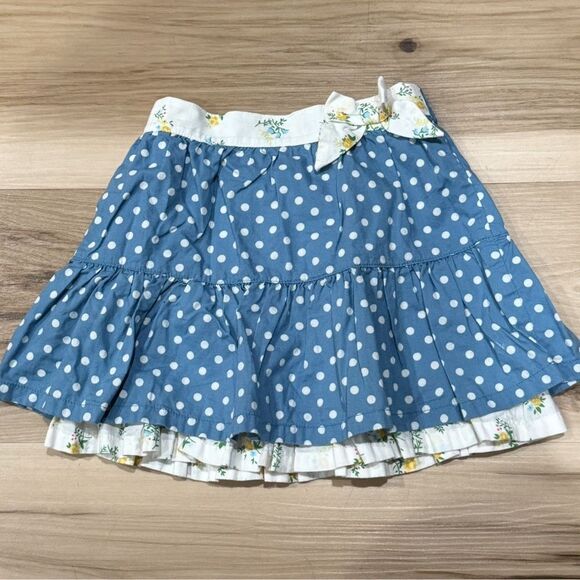 Janie and Jack Polka Dot Floral Pleated Skirt Toddler Girls 12-18M - Picture 1 of 3